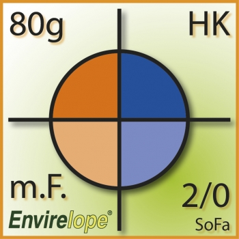BU DL HK MF 80, Envirolope, 2/0 farbig Sonderfarben bedruckt